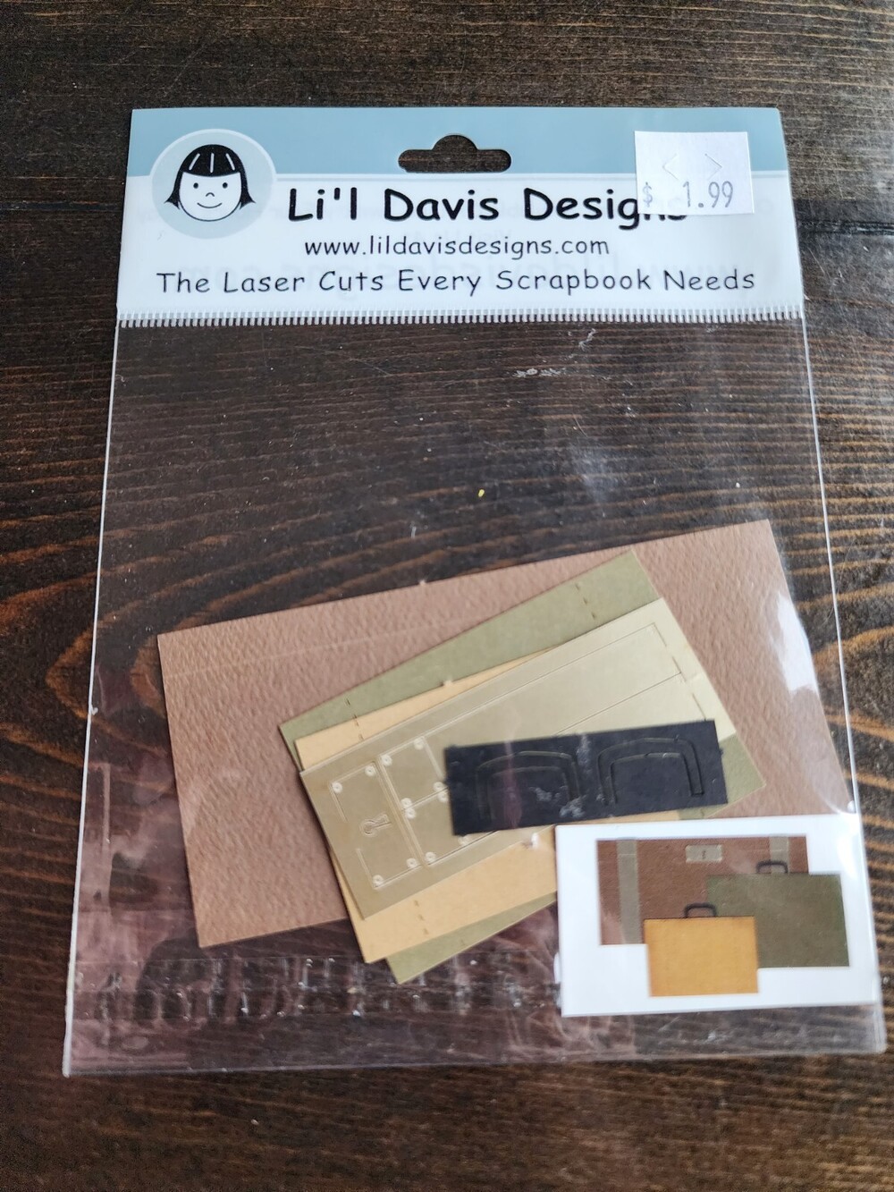 LI'L DAVIS DESIGNS Luggage Suitcase Travel Laser Die Cut Embellishment New #20